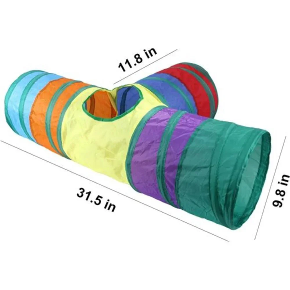 32Pcs Cat Toys Kitten Interactive Pet Toys Assortments, Foldable Rainbow